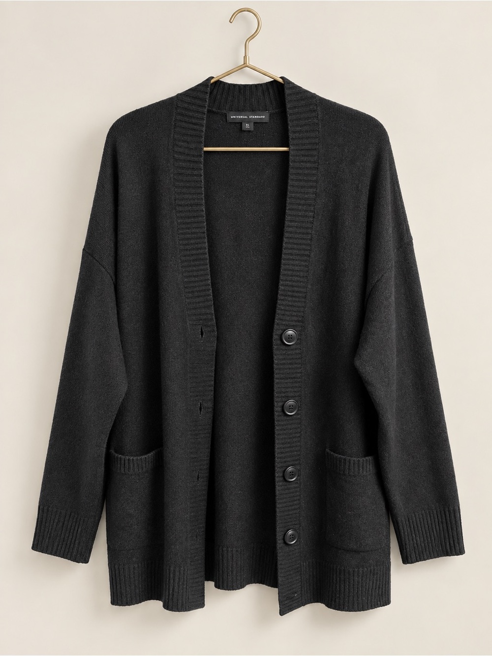 Universal Standard Margot Eco Cardigan Black S 14–16